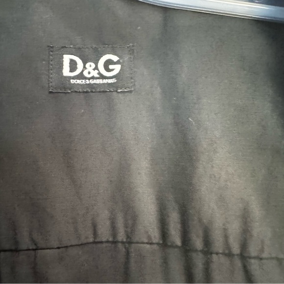 D & G Dolce & Gabbana Logo Cotton Trim Button Top Shirt Long Sleeve Black 54 - Picture 10 of 16